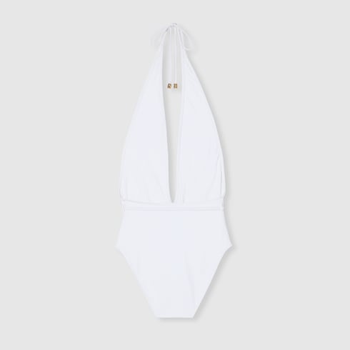 Jersey bodysuit with metal tag