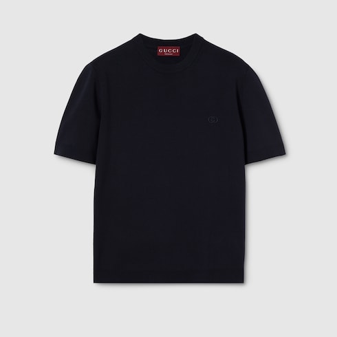 T-shirt en coton et soie avec broderie