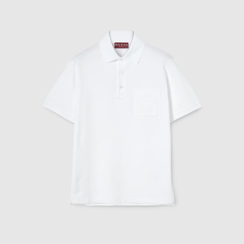 Polo en piqué de coton avec broderie