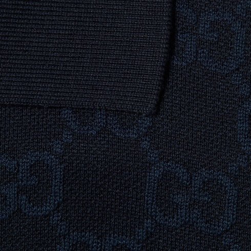 Polo de jacquard de seda y algodón con GG