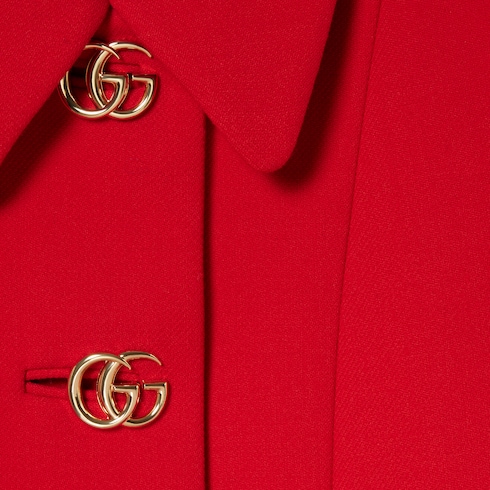 Manteau en laine tressée avec bouton Double G