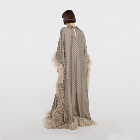 Robe longue en twill de soie imprimé