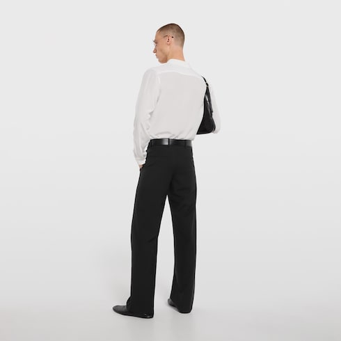 Pantalon en twill de laine et soie