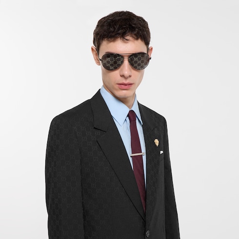 Veste à simple boutonnage en laine GG