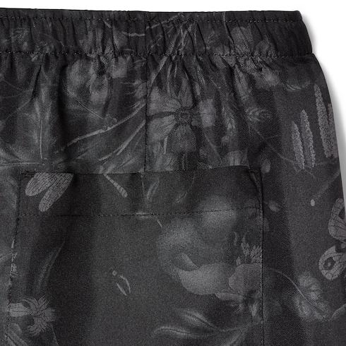 Pantalone in twill di seta stampato