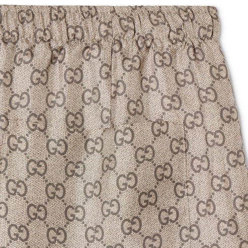 Pantalone in twill di seta stampato