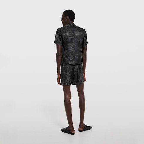 Bowling-Shirt aus Seidentwill mit Print