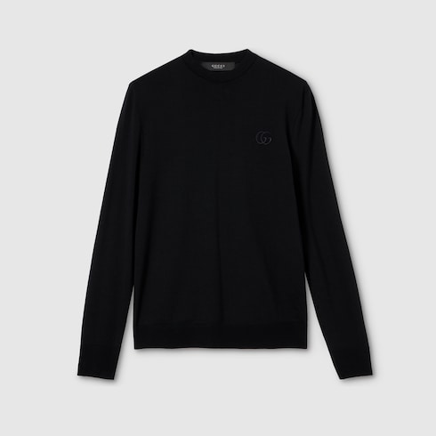 Pull en maille de laine avec broderie