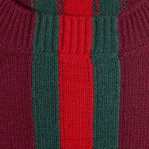 Pull en maille de laine avec bande Web en intarsia