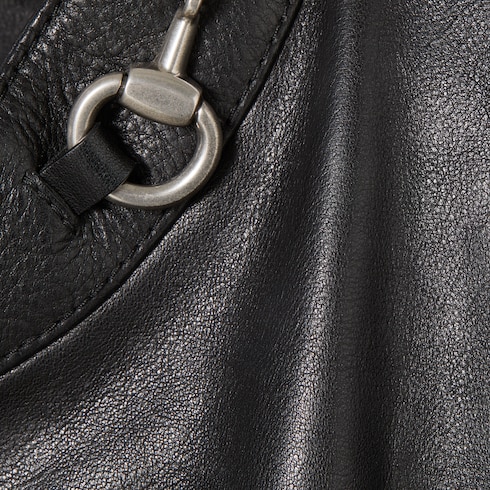 Giacca in pelle con Horsebit