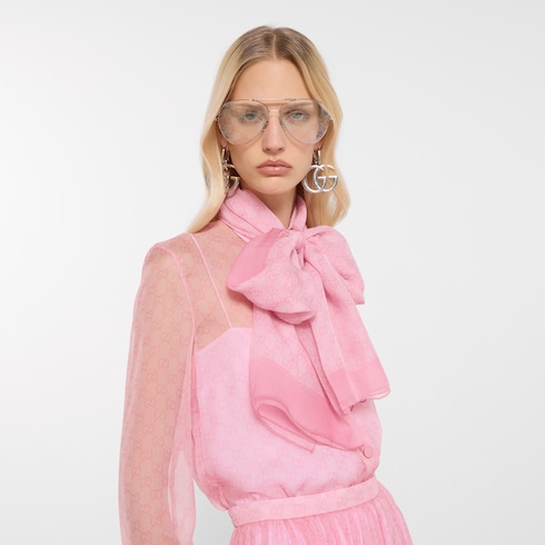 Stola in chiffon di seta con stampa