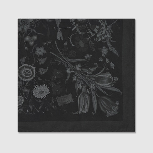 Printed cotton silk pocket square