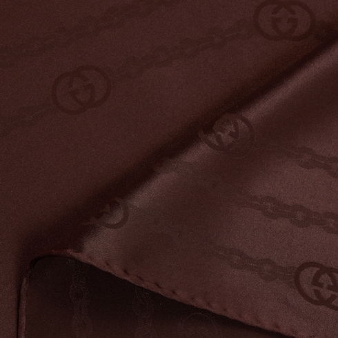 Interlocking G chain silk diamond scarf