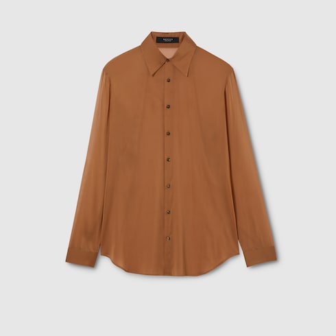 Camisa de chifón elástico de seda