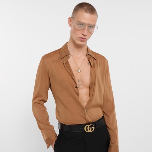 Silk stretch chiffon shirt