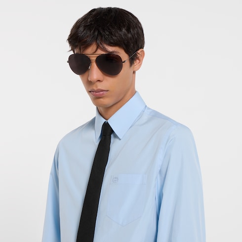 Chemise en popeline de coton avec broderie