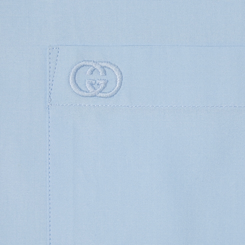 Cotton poplin shirt with embroidery