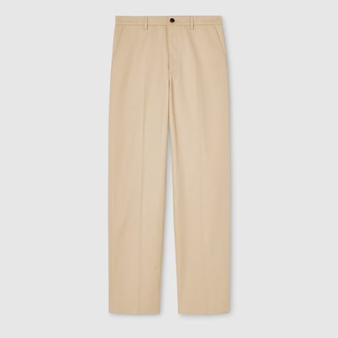 Pantalon en twill de coton avec broderie