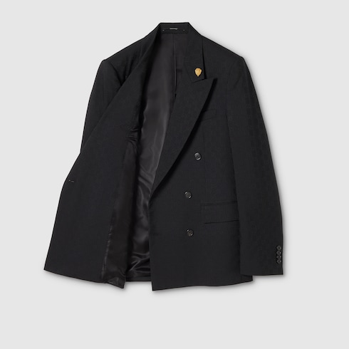 Double-breasted GG wool jacket