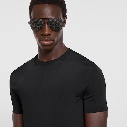 T-shirt in maglia con ricamo