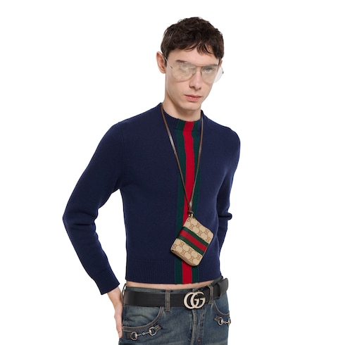 GG card case with strap