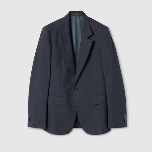 Single-breasted GG wool jacket