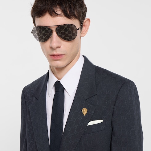 Giacca monopetto in lana GG