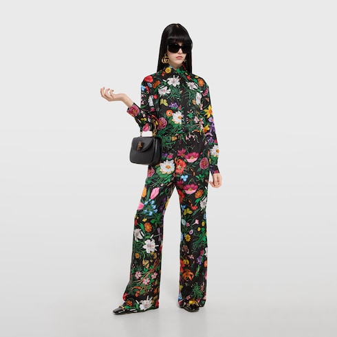 Bluse aus Seidentwill mit Print