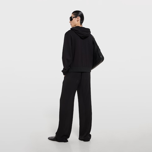 Veste zippée en mélange de cachemire avec broderie