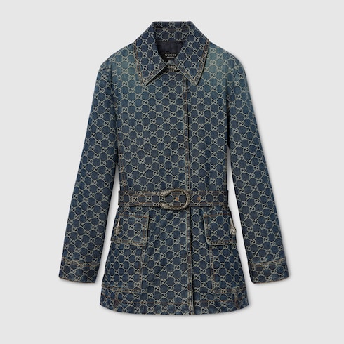 Veste en jacquard de denim de coton GG