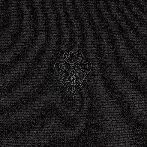 Col roulé en maille de laine avec broderie