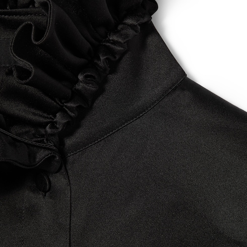 Silk satin shirt with bow