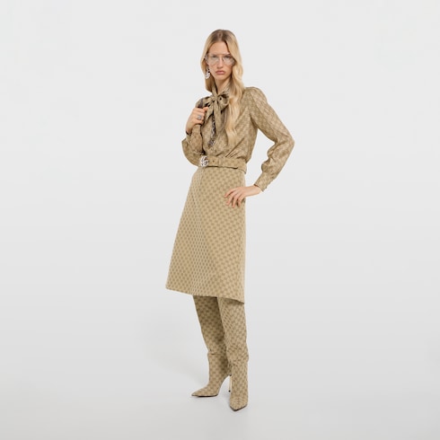 Camicia in twill di seta stampata