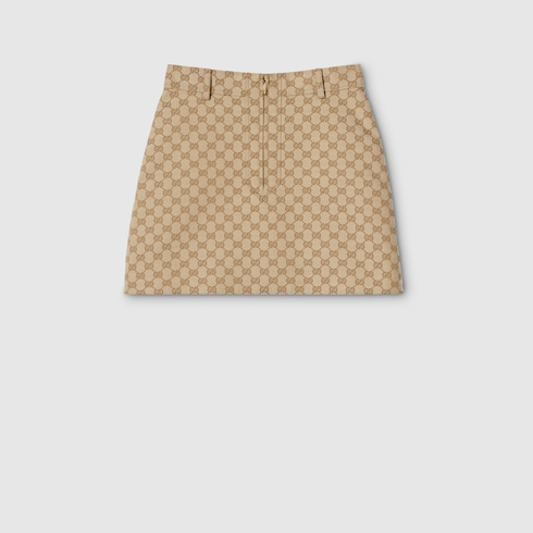 Gonna in tela di cotone jacquard con motivo GG