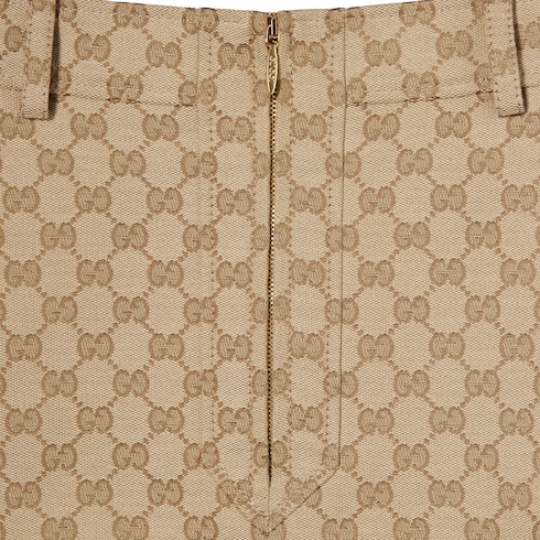GG cotton canvas jacquard fabric skirt