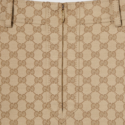 Gonna in tela di cotone jacquard con motivo GG