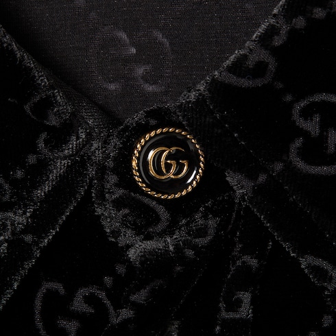 Camisa de terciopelo GG con efecto devoré elástico