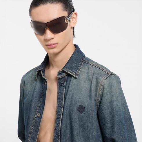 Chemise en denim de coton certifié délavé