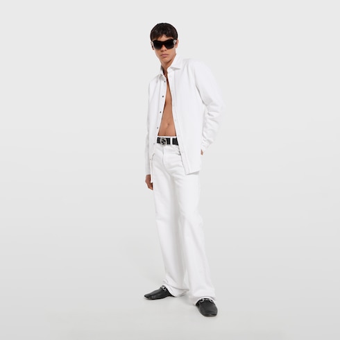 Washed certified cotton denim shirt