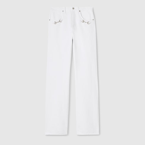 Pantalon en denim de coton avec détail Mors