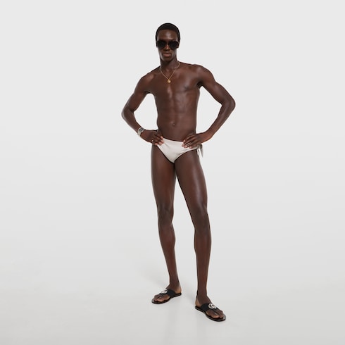 Stretch jersey swim briefs with knot