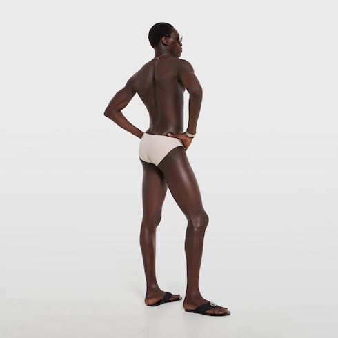 Slip de bain en jersey stretch avec nœud