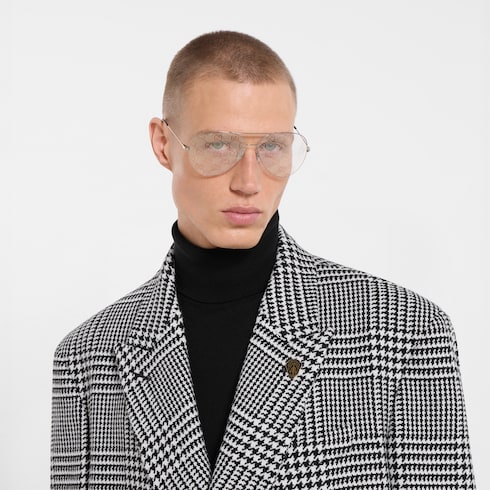 Manteau à double boutonnage en laine Prince de Galles