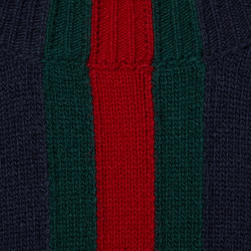 Fine knit wool sweater with Web