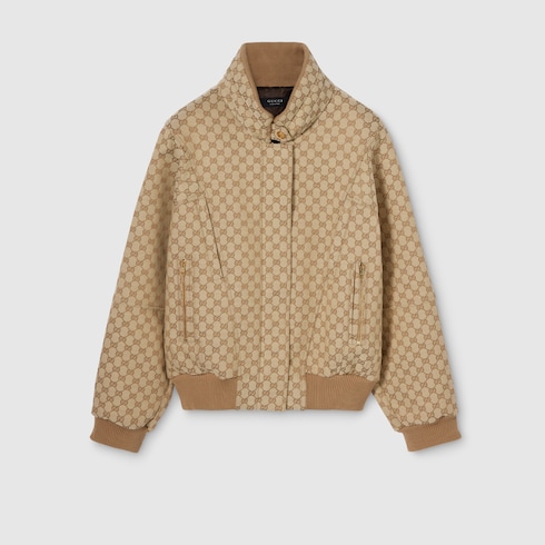 Veste zippée en toile de coton GG