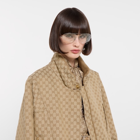 Veste zippée en toile de coton GG