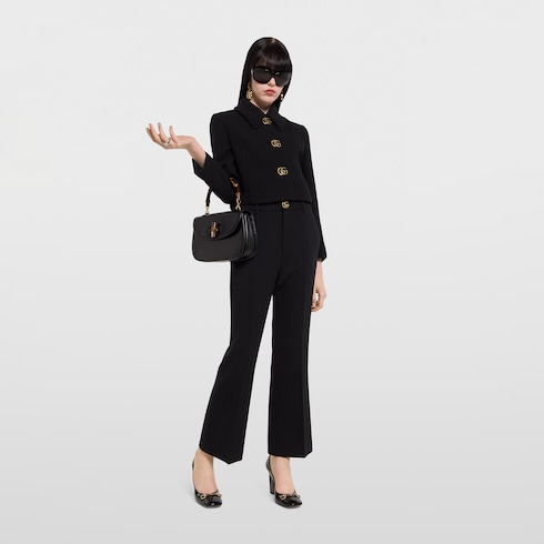 Chaqueta de crepé de lana con botón Doble G