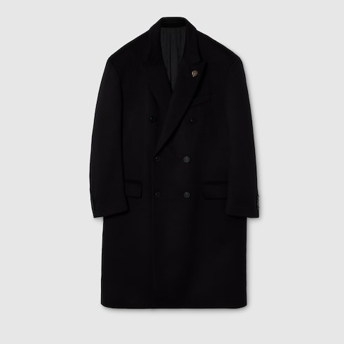 Double-breasted wool cashmere coat