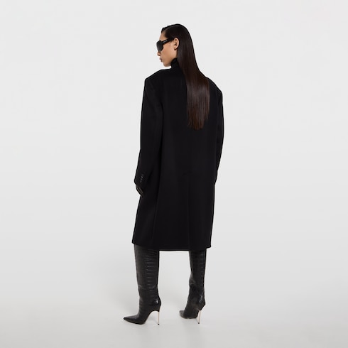 Double-breasted wool cashmere coat