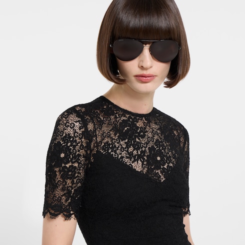 Robe en dentelle stretch fleurie GG